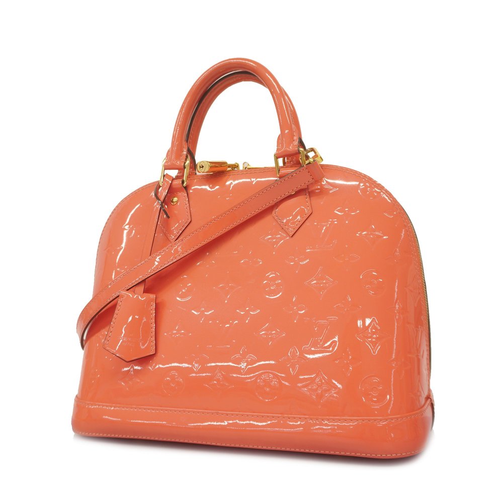 Auth Louis Vuitton Monogram Vernis 2way bag Alma PM M90256 Women's Handbag,Sh...
